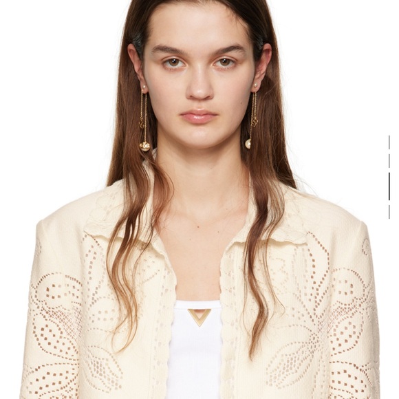 Valentino Garavani Gold Signature VLogo Earrings - Picture 6 of 7